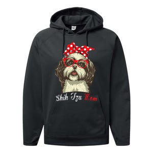 Shih Tzu Mama Funny Dog Lover Mothers Day Shitzu Dog Gift Performance Fleece Hoodie