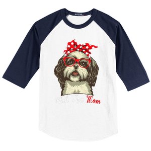 Shih Tzu Mama Funny Dog Lover Mothers Day Shitzu Dog Gift Baseball Sleeve Shirt