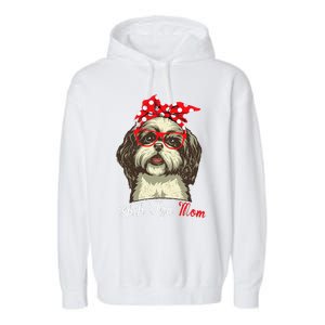 Shih Tzu Mama Funny Dog Lover Mothers Day Shitzu Dog Gift Garment-Dyed Fleece Hoodie