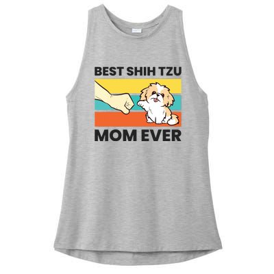 Shih Tzu Mama Best Shih Tzu Mom Ever Ladies PosiCharge Tri-Blend Wicking Tank