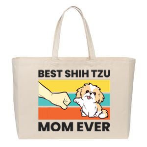 Shih Tzu Mama Best Shih Tzu Mom Ever Cotton Canvas Jumbo Tote