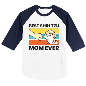 Shih Tzu Mama Best Shih Tzu Mom Ever Baseball Sleeve Shirt