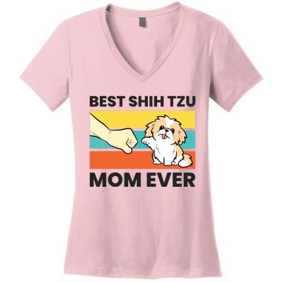 Shih Tzu Mama Best Shih Tzu Mom Ever Women's V-Neck T-Shirt