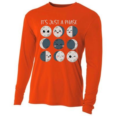 Science Teacher Moon Phases Scientist Cooling Performance Long Sleeve Crew