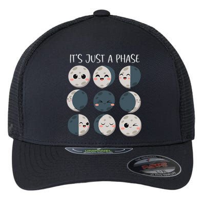 Science Teacher Moon Phases Scientist Flexfit Unipanel Trucker Cap