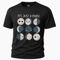 Science Teacher Moon Phases Scientist Cooling Performance Crew T-Shirt