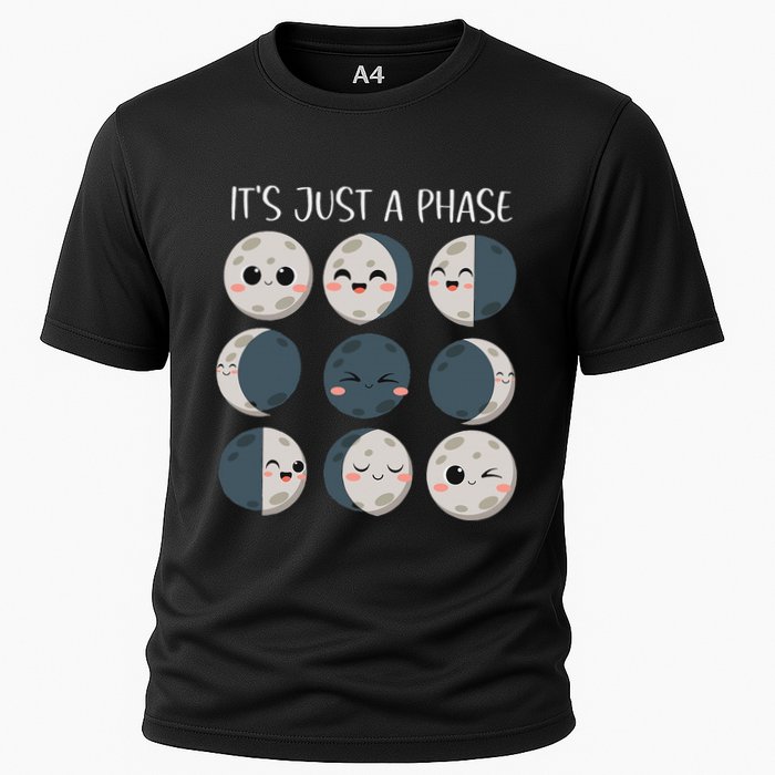 Science Teacher Moon Phases Scientist Cooling Performance Crew T-Shirt