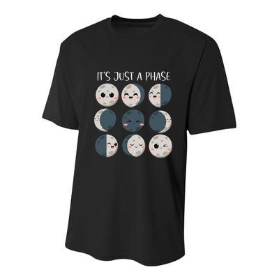Science Teacher Moon Phases Scientist Youth Performance Sprint T-Shirt
