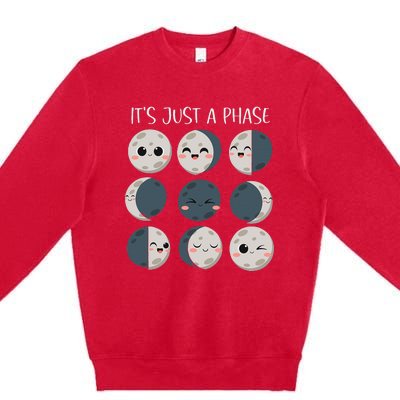 Science Teacher Moon Phases Scientist Premium Crewneck Sweatshirt