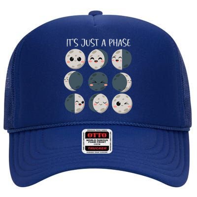 Science Teacher Moon Phases Scientist High Crown Mesh Back Trucker Hat