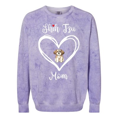 Shih Tzu Mama I Love My Shih Tzu Mom Colorblast Crewneck Sweatshirt