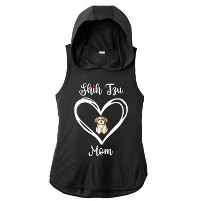 Shih Tzu Mama I Love My Shih Tzu Mom Ladies PosiCharge Tri-Blend Wicking Draft Hoodie Tank