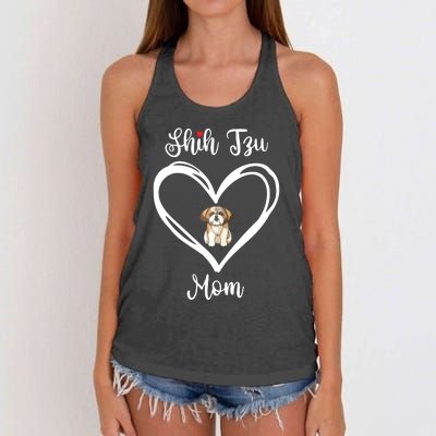 Shih Tzu Mama I Love My Shih Tzu Mom Women's Knotted Racerback Tank