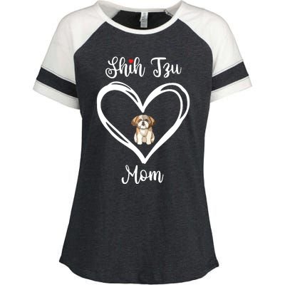 Shih Tzu Mama I Love My Shih Tzu Mom Enza Ladies Jersey Colorblock Tee