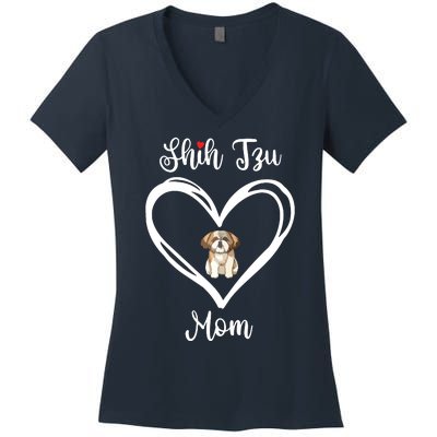 Shih Tzu Mama I Love My Shih Tzu Mom Women's V-Neck T-Shirt