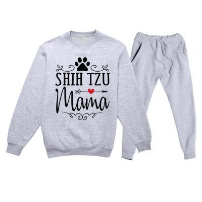 Shih Tzu Mama Shih Tzu Mama Gift For Shih Tzu Lover Premium Crewneck Sweatsuit Set