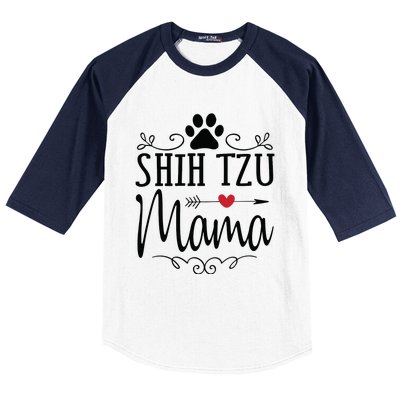 Shih Tzu Mama Shih Tzu Mama Gift For Shih Tzu Lover Baseball Sleeve Shirt