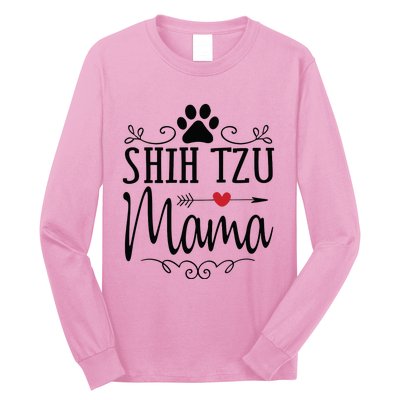 Shih Tzu Mama Shih Tzu Mama Gift For Shih Tzu Lover Long Sleeve Shirt