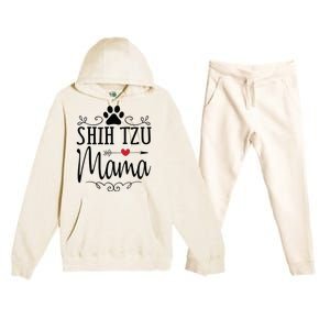 Shih Tzu Mama Shih Tzu Mama Gift For Shih Tzu Lover Premium Hooded Sweatsuit Set