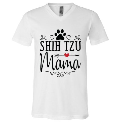 Shih Tzu Mama Shih Tzu Mama Gift For Shih Tzu Lover V-Neck T-Shirt