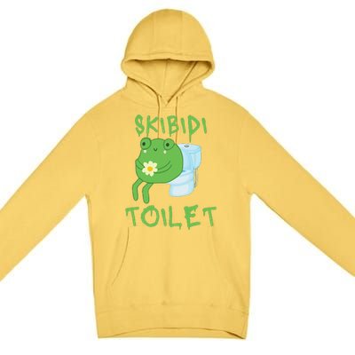 Skibid.I Toilet Meme Frog Meme Forg Funny Memes Brainrot Meme Premium Pullover Hoodie