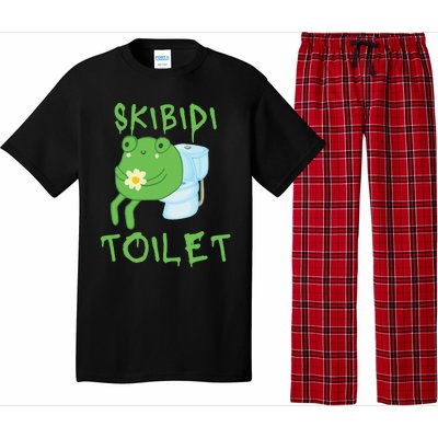 Skibid.I Toilet Meme Frog Meme Forg Funny Memes Brainrot Meme Pajama Set