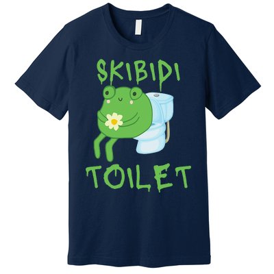 Skibid.I Toilet Meme Frog Meme Forg Funny Memes Brainrot Meme Premium T-Shirt