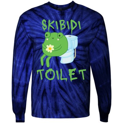 Skibid.I Toilet Meme Frog Meme Forg Funny Memes Brainrot Meme Tie-Dye Long Sleeve Shirt