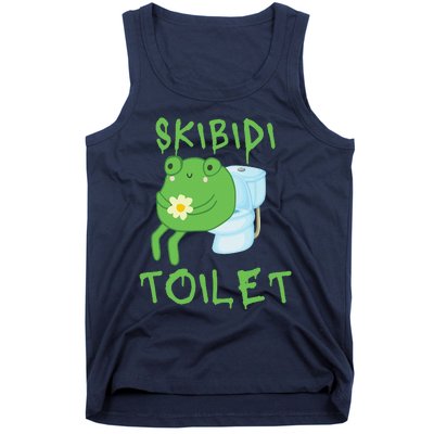 Skibid.I Toilet Meme Frog Meme Forg Funny Memes Brainrot Meme Tank Top