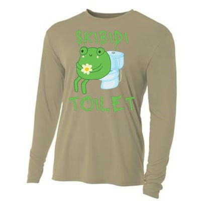 Skibid.I Toilet Meme Frog Meme Forg Funny Memes Brainrot Meme Cooling Performance Long Sleeve Crew