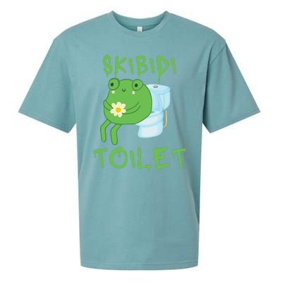 Skibid.I Toilet Meme Frog Meme Forg Funny Memes Brainrot Meme Sueded Cloud Jersey T-Shirt