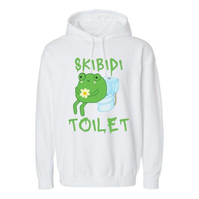 Skibid.I Toilet Meme Frog Meme Forg Funny Memes Brainrot Meme Garment-Dyed Fleece Hoodie