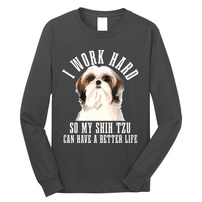 Shih Tzu Mom Dog Dad Funny Shih Tzu Long Sleeve Shirt