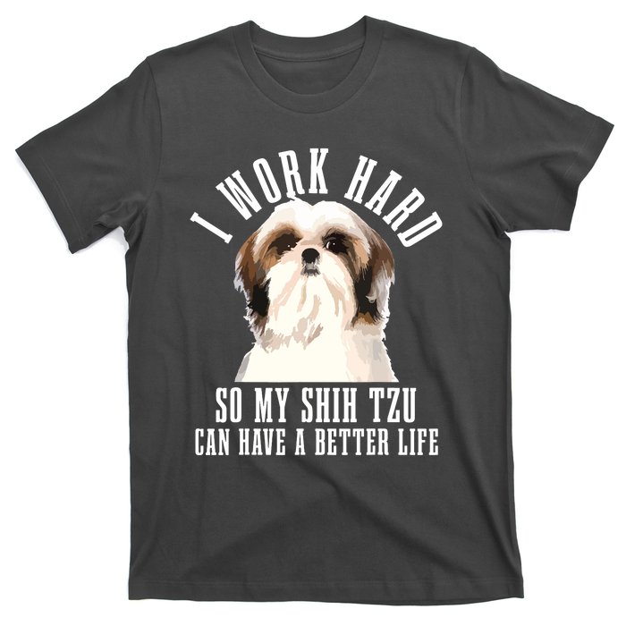 Shih Tzu Mom Dog Dad Funny Shih Tzu T-Shirt