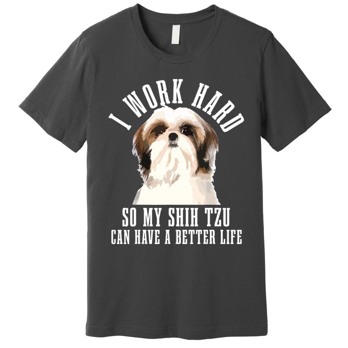 Shih Tzu Mom Dog Dad Funny Shih Tzu Premium T-Shirt