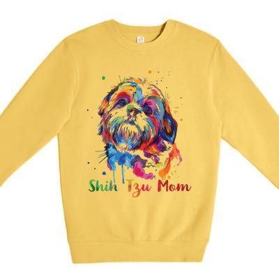 Shih Tzu Mom Shih Tzu Dog Lovers Mothers Day Gifts Premium Crewneck Sweatshirt