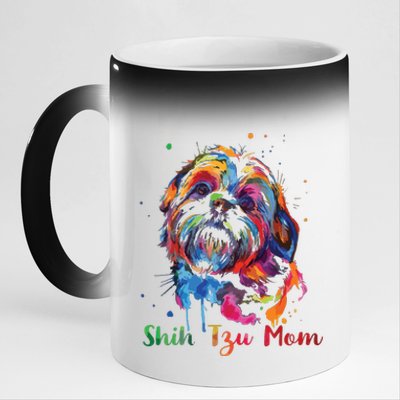 Shih Tzu Mom Shih Tzu Dog Lovers Mothers Day Gifts 11oz Black Color Changing Mug