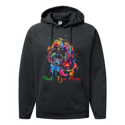 Shih Tzu Mom Shih Tzu Dog Lovers Mothers Day Gifts Performance Fleece Hoodie