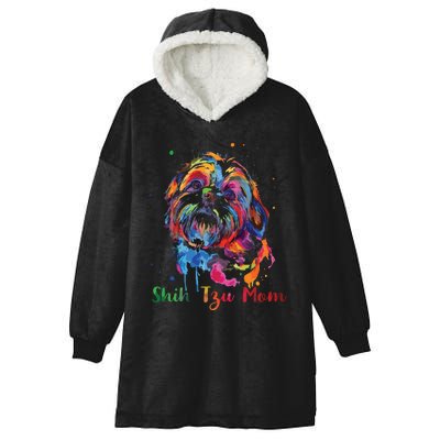 Shih Tzu Mom Shih Tzu Dog Lovers Mothers Day Gifts Hooded Wearable Blanket