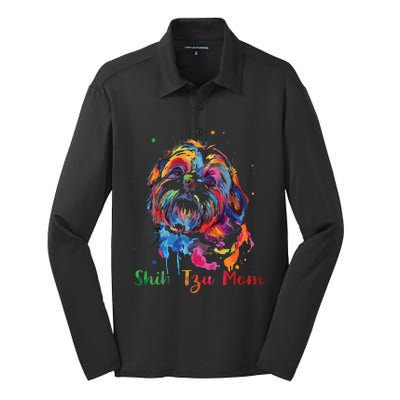 Shih Tzu Mom Shih Tzu Dog Lovers Mothers Day Gifts Silk Touch Performance Long Sleeve Polo