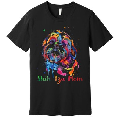 Shih Tzu Mom Shih Tzu Dog Lovers Mothers Day Gifts Premium T-Shirt