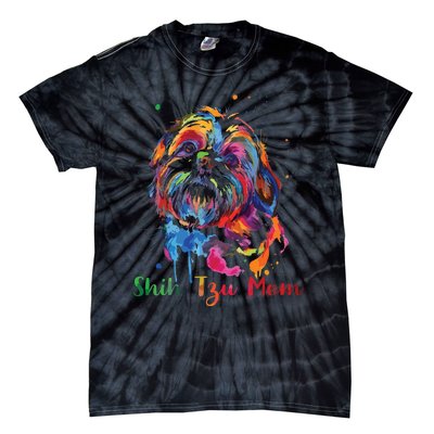 Shih Tzu Mom Shih Tzu Dog Lovers Mothers Day Gifts Tie-Dye T-Shirt