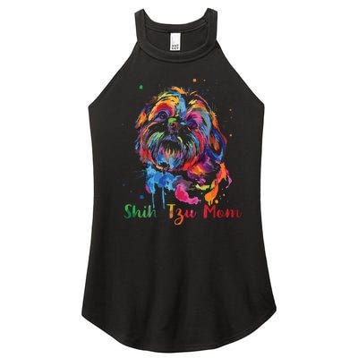 Shih Tzu Mom Shih Tzu Dog Lovers Mothers Day Gifts Women’s Perfect Tri Rocker Tank