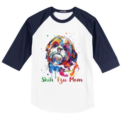 Shih Tzu Mom Shih Tzu Dog Lovers Mothers Day Gifts Baseball Sleeve Shirt