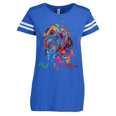 Shih Tzu Mom Shih Tzu Dog Lovers Mothers Day Gifts Enza Ladies Jersey Football T-Shirt