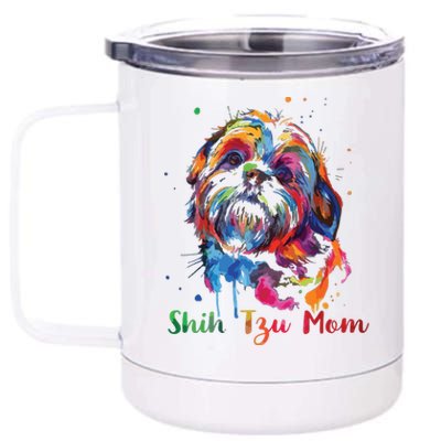 Shih Tzu Mom Shih Tzu Dog Lovers Mothers Day Gifts 12 oz Stainless Steel Tumbler Cup