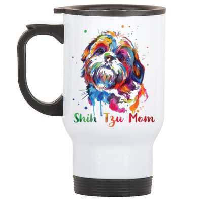 Shih Tzu Mom Shih Tzu Dog Lovers Mothers Day Gifts Stainless Steel Travel Mug