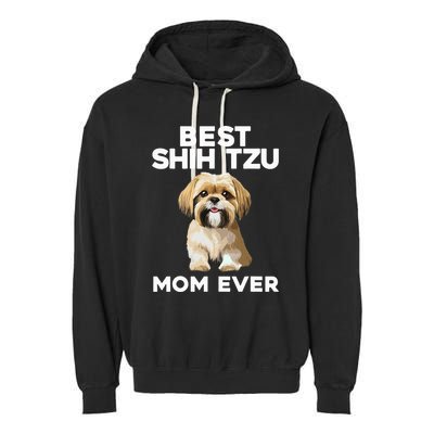 =Shih Tzu Mom Design For Women Dog Lover Shih Tzu Garment-Dyed Fleece Hoodie