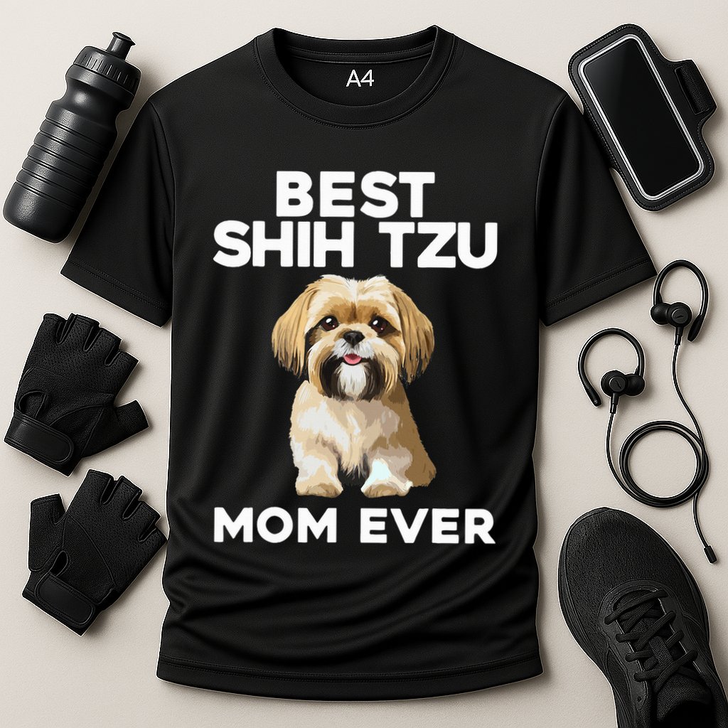 =Shih Tzu Mom Design For Women Dog Lover Shih Tzu Cooling Performance Crew T-Shirt