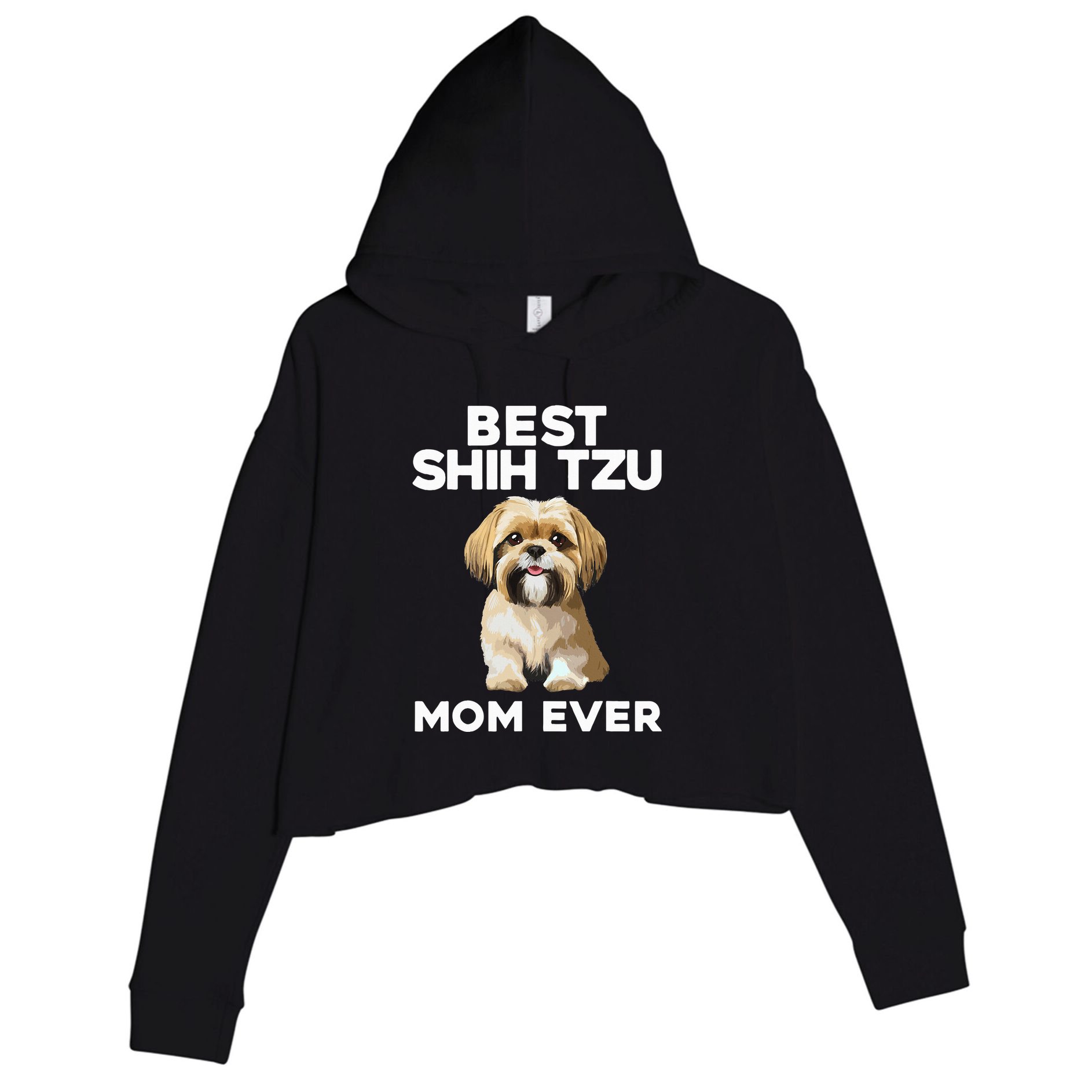 =Shih Tzu Mom Design For Women Dog Lover Shih Tzu Crop Fleece Hoodie